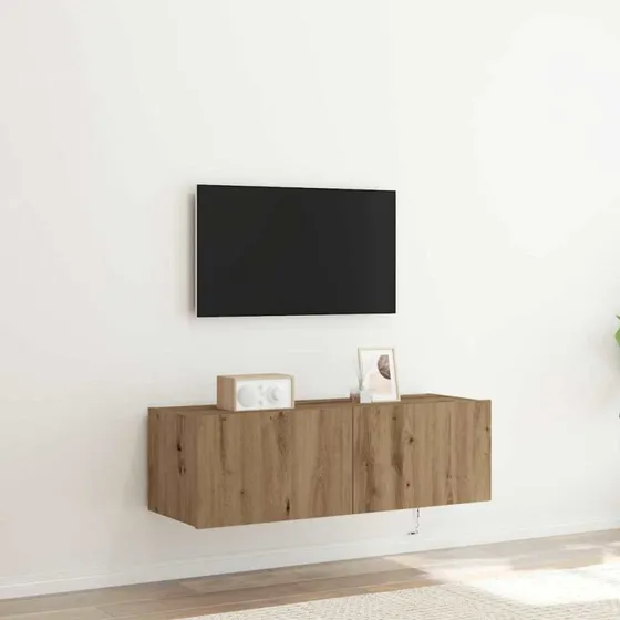 vidaXL Artisan Egetræ TV-vægskab 100 x 35 x 31 cm