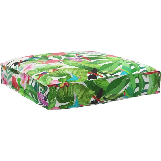 vidaXL Pude Blomstret 80x80x12 cm Oxfordstof