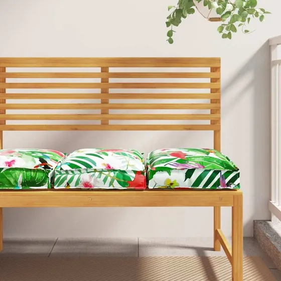 vidaXL Pude Blomstret 2 stk 40 x 40 x 8 cm Oxford stof