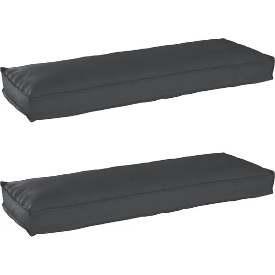 vidaXL Palle Pudesæt 2 stk, Sort, 120 x 40 x 8 cm, Oxford Stof
