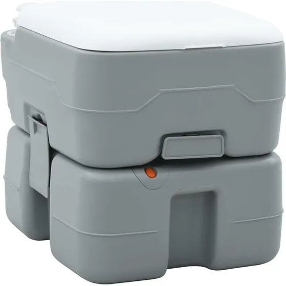 vidaXL Bærbart Campingtoilet Grå/Hvid 41,5 x 36,5 x 37,5 cm