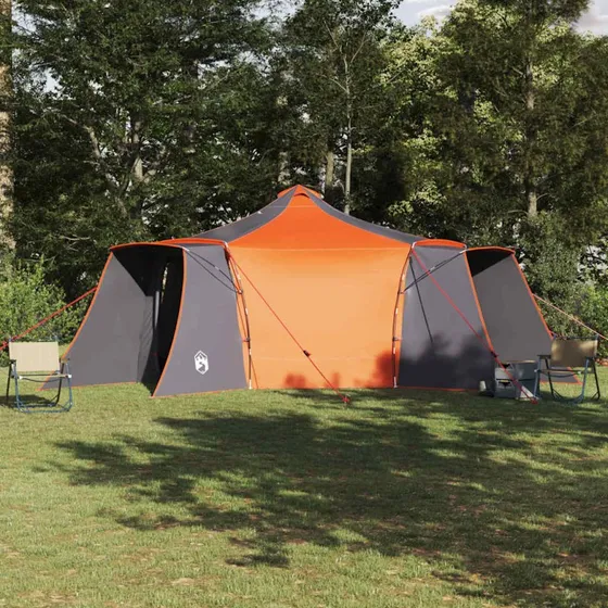 vidaXL Tipi telt 492x492x275 cm grå/orange med tag