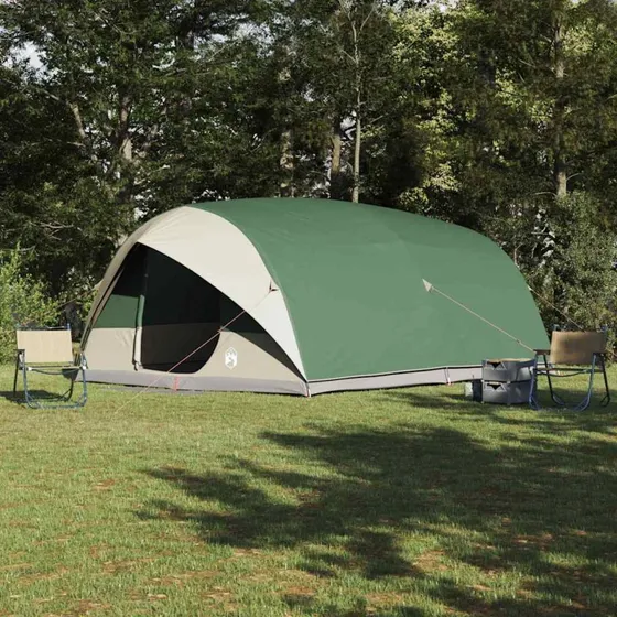 vidaXL Tunneltelt 500 x 348 x 200 cm Grønt med opbevaring