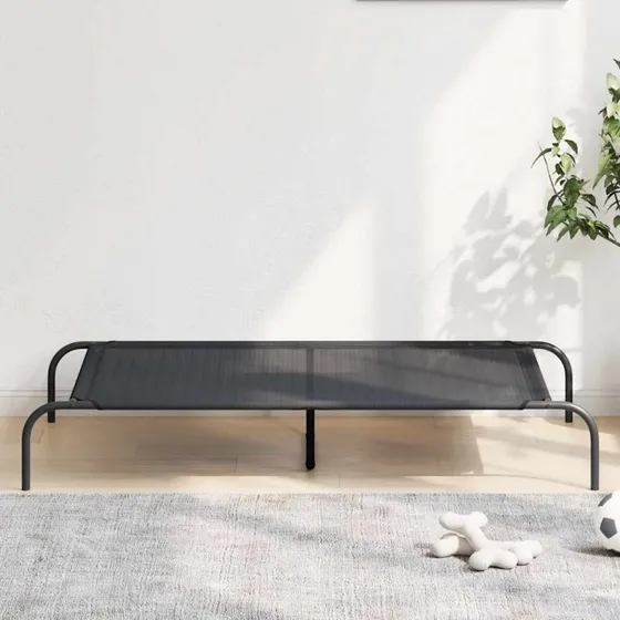 vidaXL forhøjet hundeseng 130x80x20 cm sort