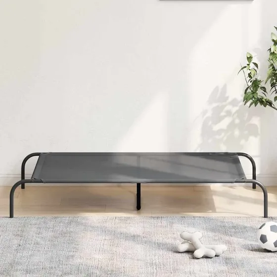 vidaXL forhøjet hundeseng 130x80x20 cm grå