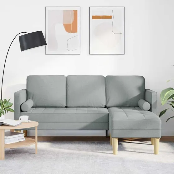 vidaXL Sofa Sæt Lysegrå 173 x 131 x 67 cm