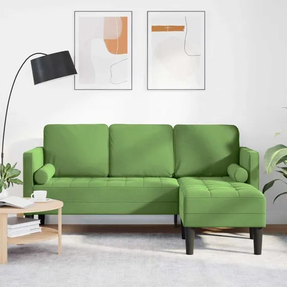 vidaXL Lysegrøn Sofa Sæt 173 x 131 x 67 cm med Puder