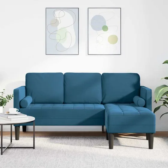 vidaXL Blå Sofa Sæt 4-Personer, Polyester, Velour