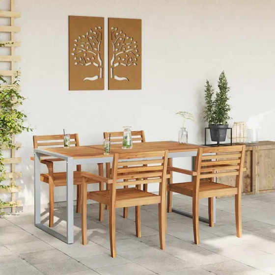 vidaXL Havemøbel Bord Grå 160x80x75 cm Akacietræ