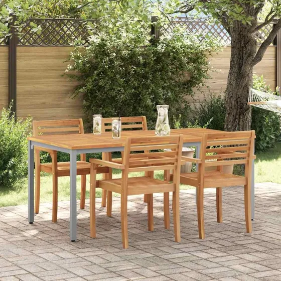 vidaXL Udendørs Bord 180 x 90 x 75 cm Naturlig/Grå