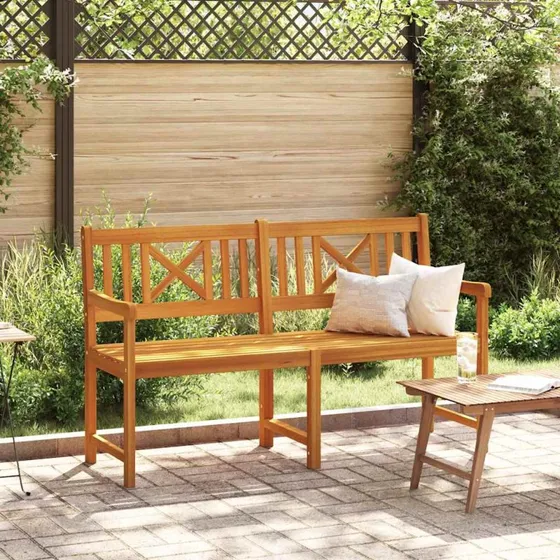 vidaXL Havebænk 150 x 56 x 90 cm Naturfarvet Massivt Akacietræ