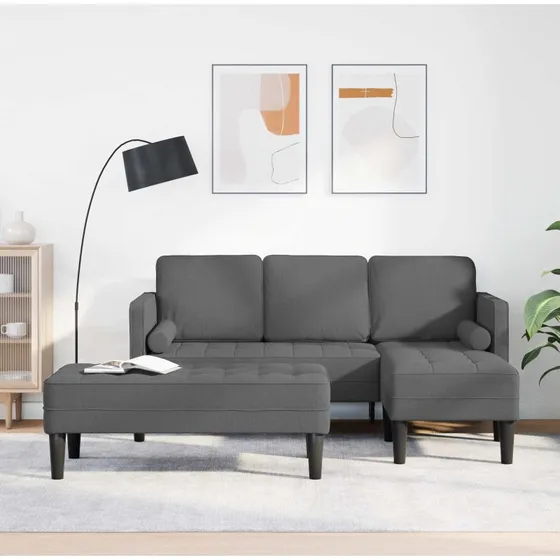vidaXL Sofa Sæt 2-pces Mørkegrå 173 x 131 x 67 cm