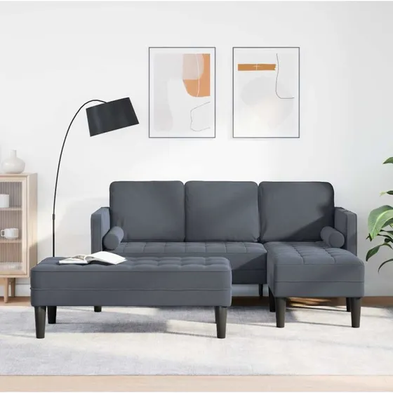 vidaXL Sofa Sæt 2 dele Mørkegrå Polyester