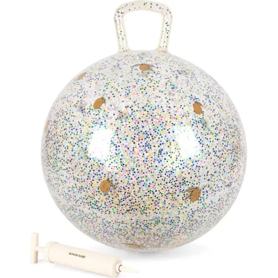 Konges Sløjd Lemon Glitter Hoppebold 50 cm med håndtag