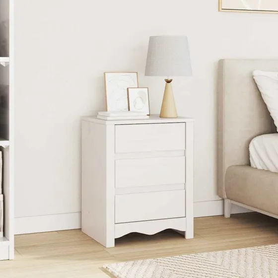 vidaXL Drammen Hvid Sofabord 45 x 35 x 56 cm Massivt Fyrretræ