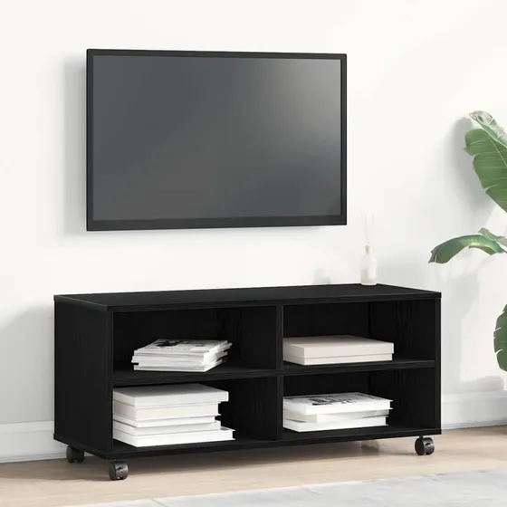 vidaXL TV-skab Sort 90x35x40,5 cm Konstrueret Træ