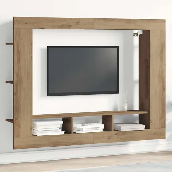 vidaXL TV-skab Artisan Eg 152 x 22 x 113 cm Konstrueret træ
