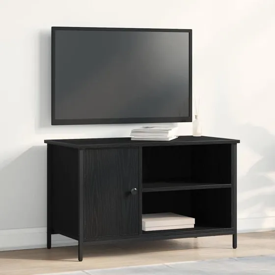 vidaXL TV-skab Sort Eg 80 x 40 x 50 cm Konstrueret Træ
