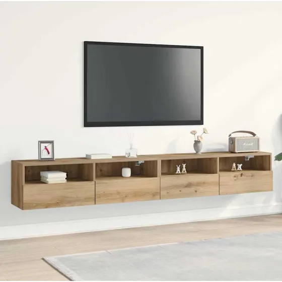 vidaXL TV-vægskab 2 stk, Artisan Eg, 100x30x30 cm, konstrueret træ