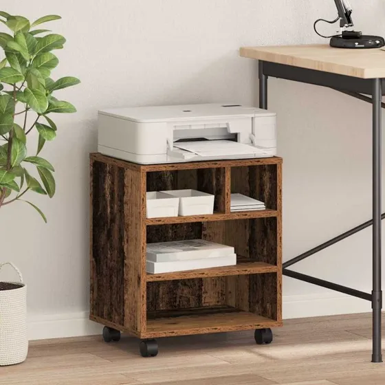 vidaXL Printerstand Gammelt Træ 41 x 32 x 48 cm