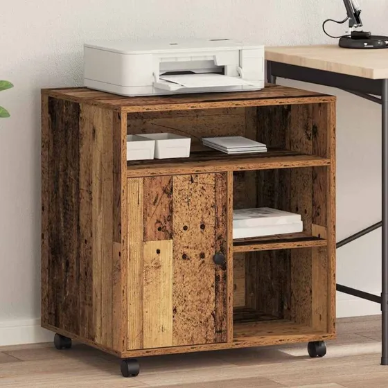 vidaXL Printerstand Gammelt Træ 60 x 50 x 67 cm
