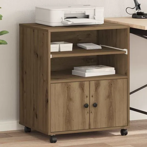 vidaXL Printerstand Artisan Egetræ 60 x 48 x 74 cm