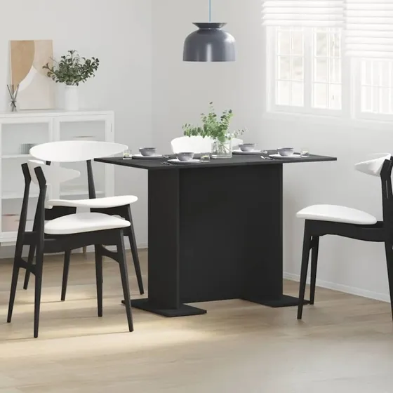 vidaXL Spisebord Sort 110 x 60 x 75 cm Konstrueret Træ
