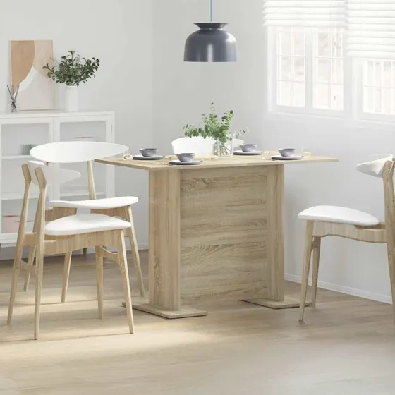 vidaXL Spisebord Sonoma-Eg 110 x 60 x 75 cm Konstrueret Træ