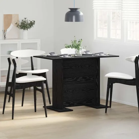 vidaXL Spisebord Sort Eg 110 x 60 x 75 cm Konstrueret Træ