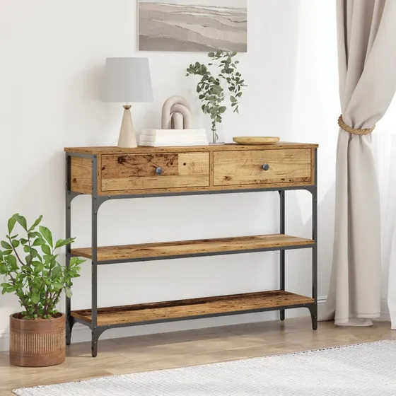Hus & Hjem Konsolbord Gammelt Træ 100x25x75 cm