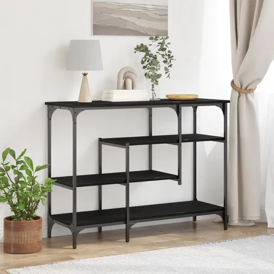 vidaXL Konsolbord Sort 100 x 35 x 75 cm Laminat Træ og Metal