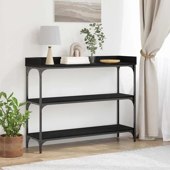vidaXL Konsolbord Sort 100 x 30 x 80 cm Laminat Træ og Metal