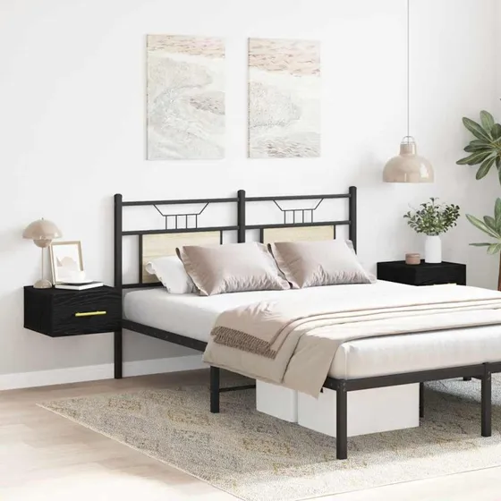 vidaXL Natskab 2 stk Sort Eg 35 x 35 x 20 cm Konstrueret Træ