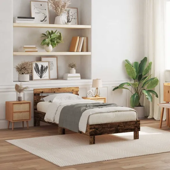 vidaXL Sengestel Gammelt Træ 90 x 190 cm Konstrueret Træ