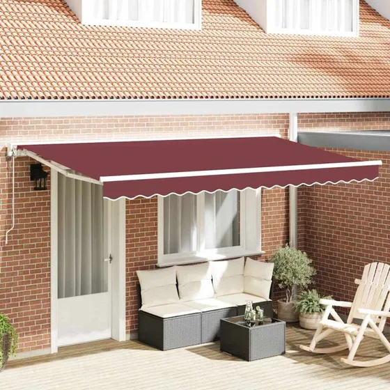 vidaXL Markiseramme Bordeaux 350x200 cm med PU-belægning
