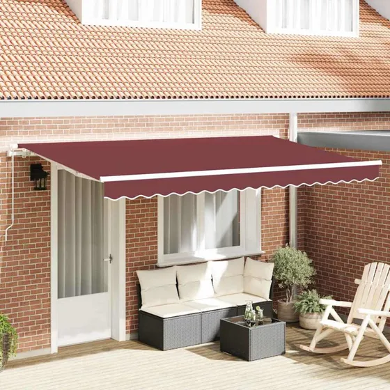 vidaXL Utrækkelig Markise Bordeaux 350x200 cm