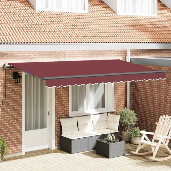 vidaXL Utrækkelig Markise Bordeaux 350 x 200 cm
