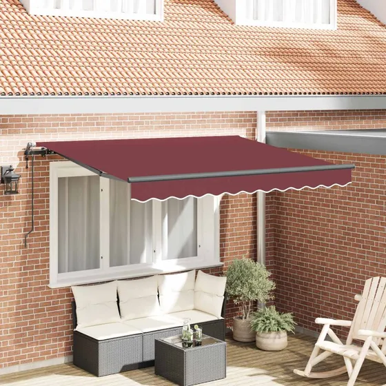 vidaXL Utrækkelig Markise Bordeaux 350 x 200 cm