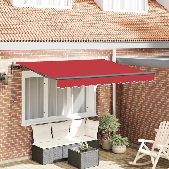 vidaXL Utrækkelig Markise Rød 350 x 200 cm