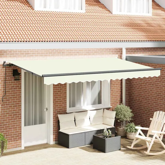 vidaXL Utrækkelig Markise Creme 400x200 cm