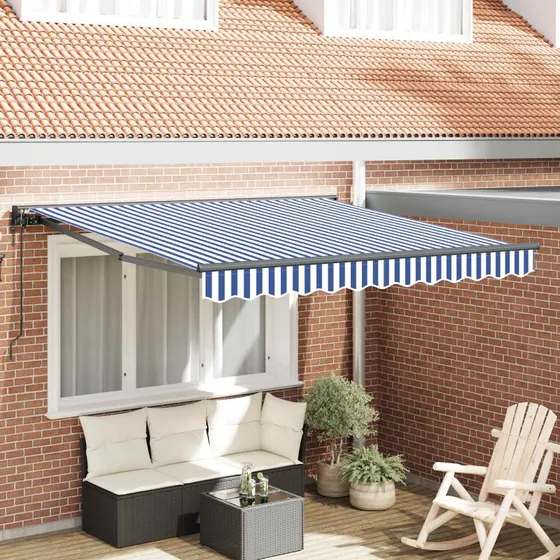 vidaXL Markiseramme Blå og Hvid 300x250 cm