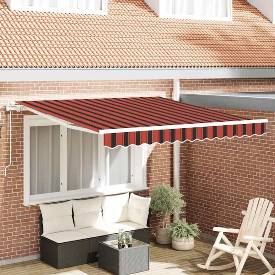 vidaXL Elektrisk Utrækkelig Markise 300 x 250 cm orange og brun