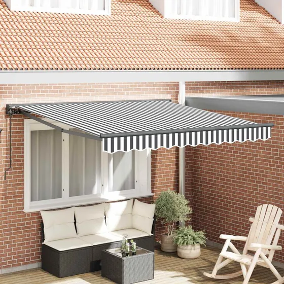 vidaXL Markise 300x250 cm Anthracit/Hvid