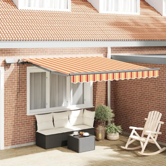 Utrækkelig Markise Gul og Orange 300 x 250 cm Stof