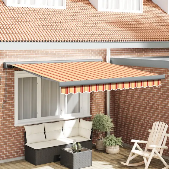 Markise Gul og Orange 300 x 250 cm Stof og Metal