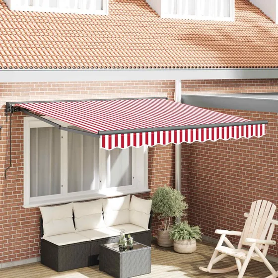 vidaXL Markiseramme Rød og Hvid 300x250 cm