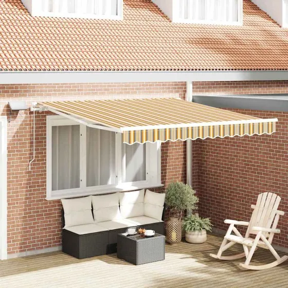 vidaXL Utrækkelig Markise 300 x 250 cm Flerfarvet Stof og Stål