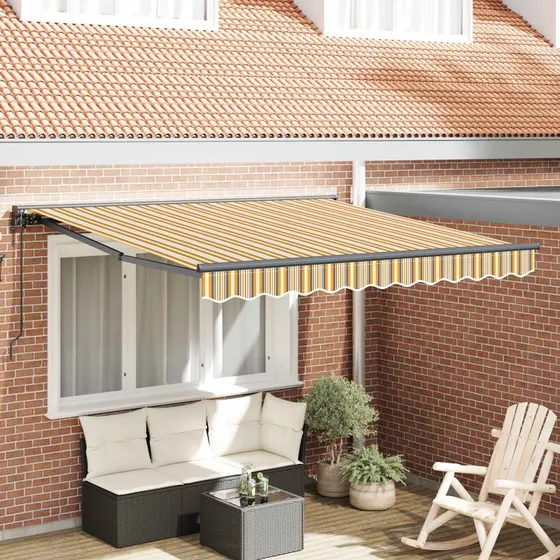 vidaXL Markiseramme 300x250 cm Gul/Grå med PU-belægning