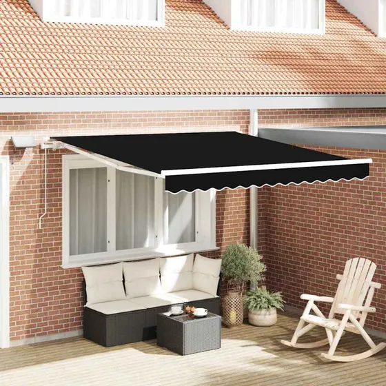vidaXL Utrækkelig Markise Sort 300 x 250 cm
