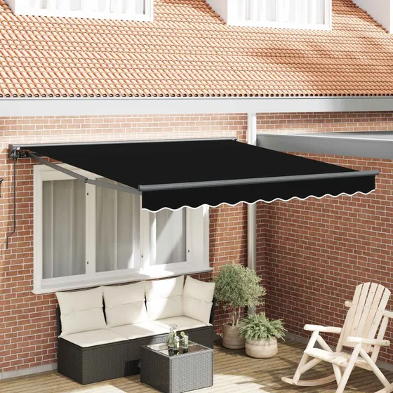 vidaXL Markise 300x250 cm Sort med PU-belægning